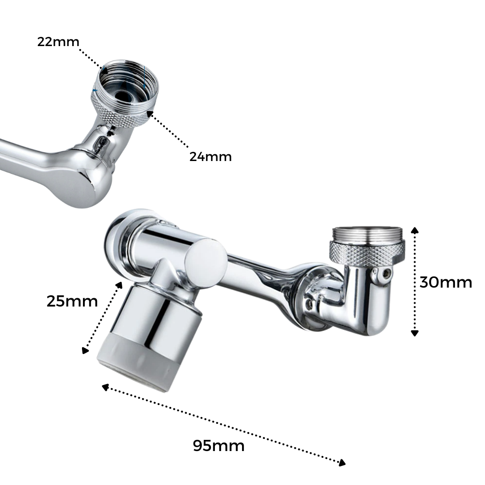 Estensore rotante antispruzzo per rubinetto dell'acqua - Ozerty