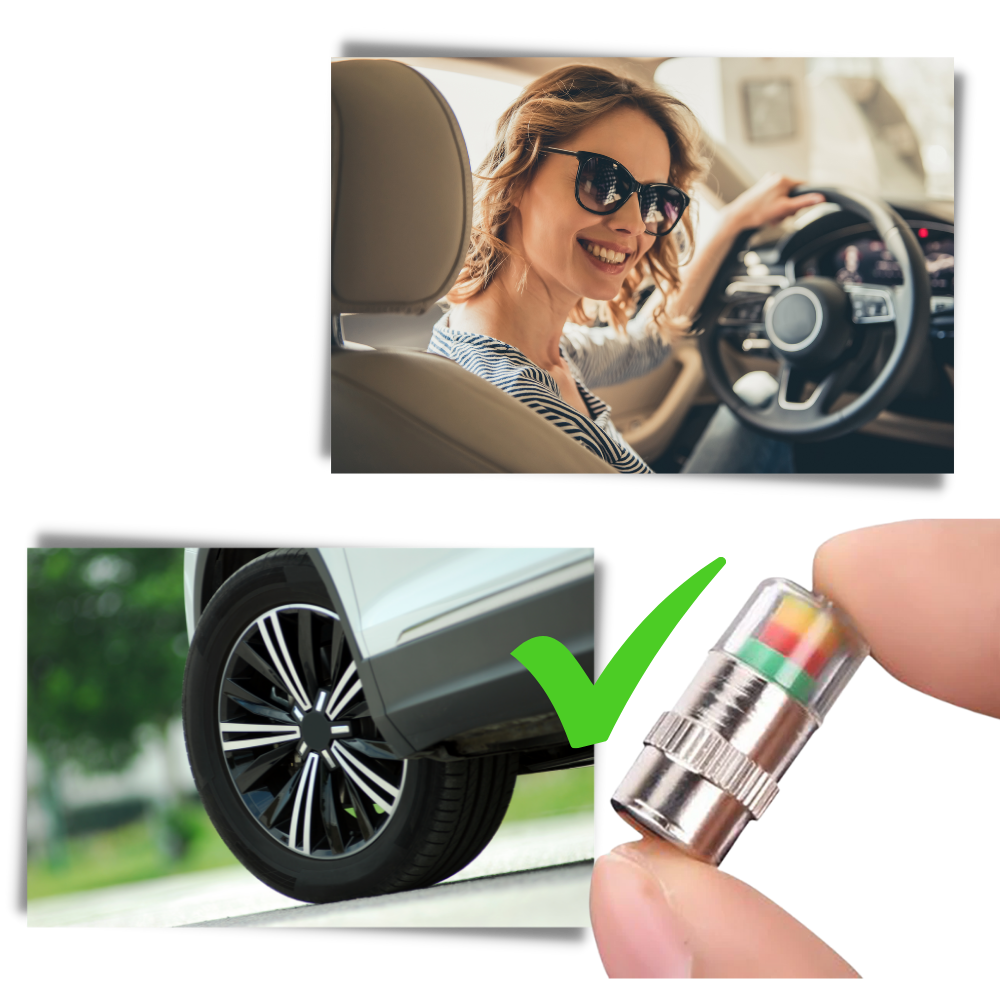 Confezione da 4 sensori di pressione pneumatici per auto - Ozerty