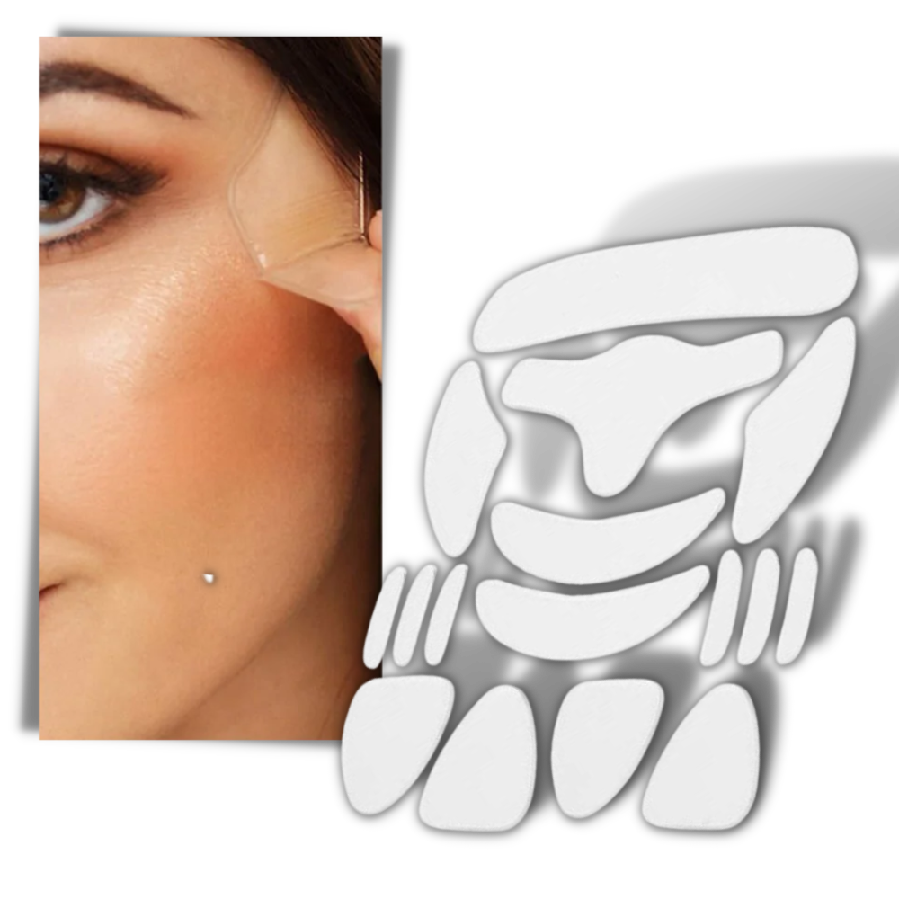 16 Pezzi di cerotti antirughe in silicone per il viso