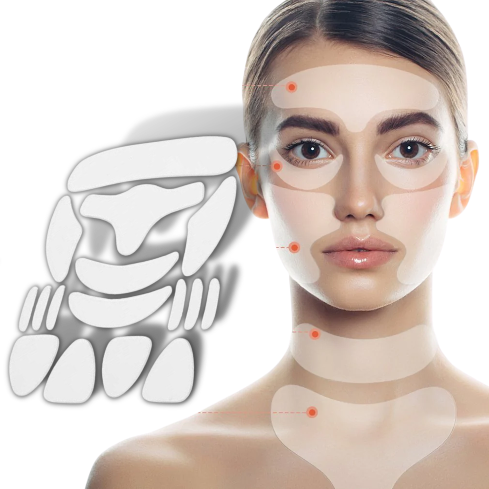 16 Pezzi di cerotti antirughe in silicone per il viso - Ozerty