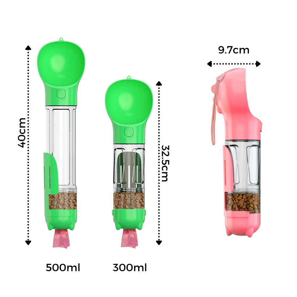 Mangiatoia e borraccia portatile per animali domestici - Ozerty