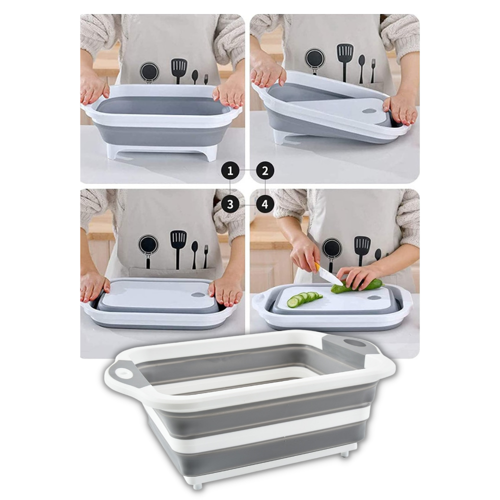 Tagliere pieghevole con cestino