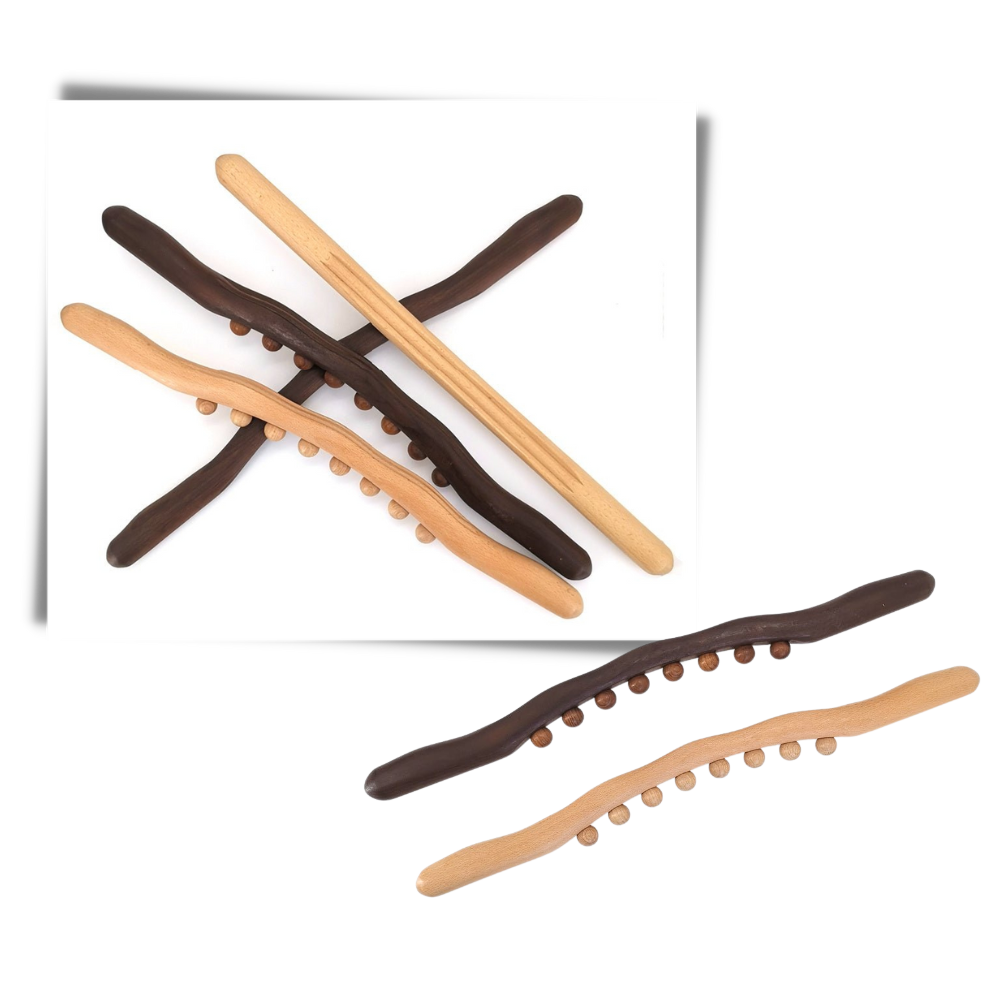 Massaggiatore muscolare in legno naturale - Ozerty