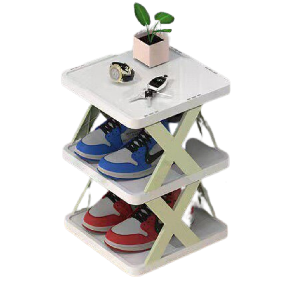 Multi-layer shoe organizer shelf