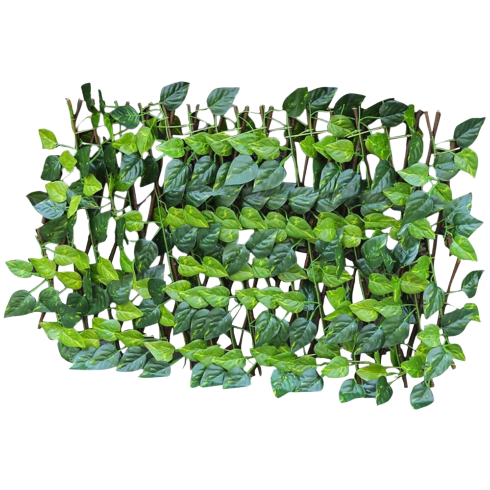 Retractable artificial plant fence