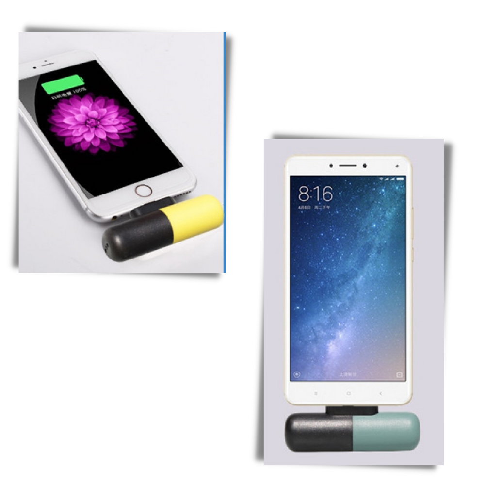 Mini power-bank portatile a forma di capsula