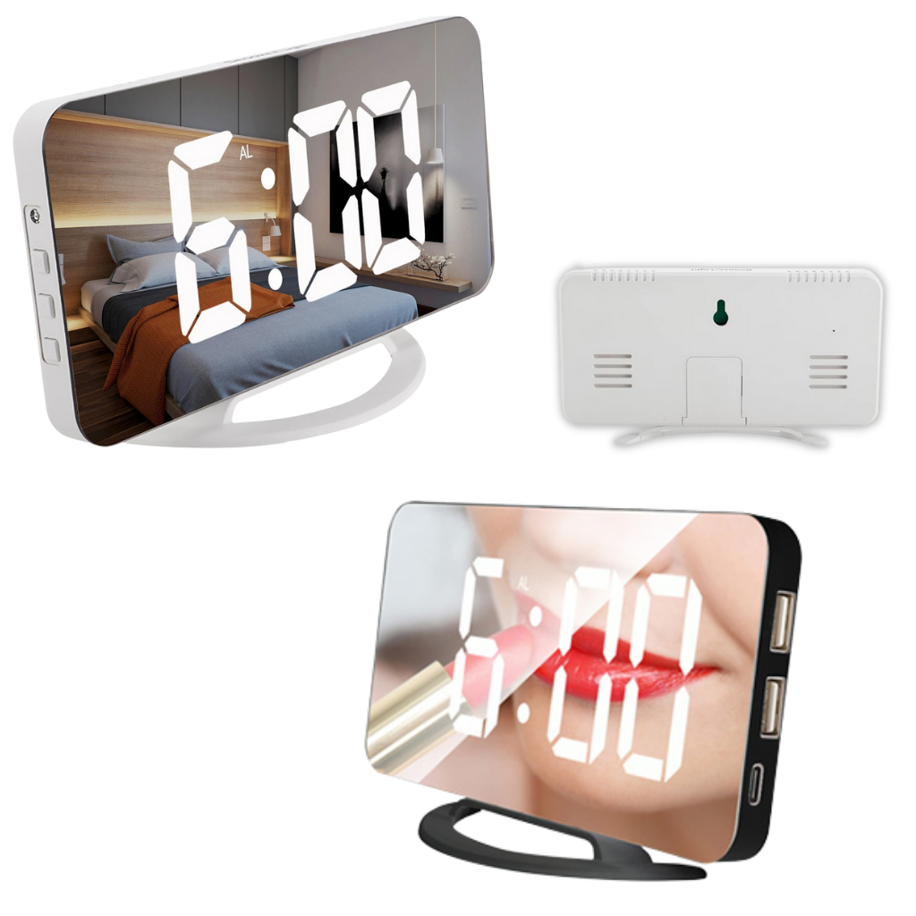 Specchio orologio digitale multifunzionale - Ozerty