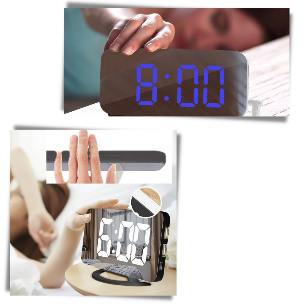 Specchio orologio digitale multifunzionale - Ozerty