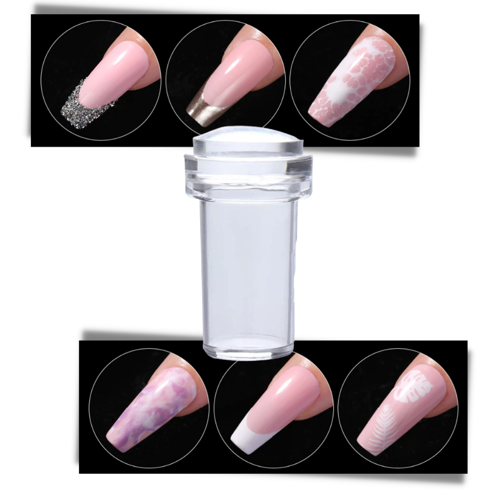 Kit di timbri per nail art in silicone con raschietto - Ozerty