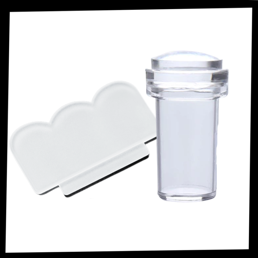 Kit di timbri per nail art in silicone con raschietto - Ozerty