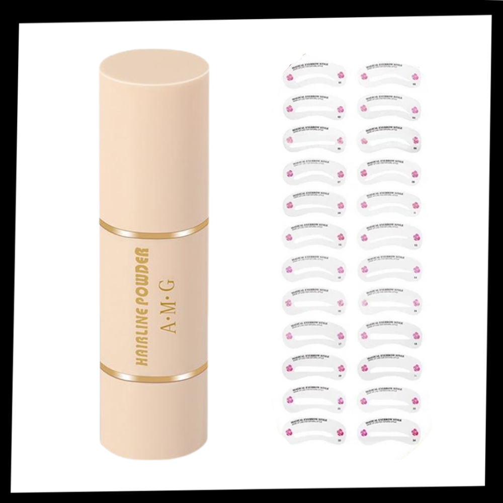 Kit di marcatori e stencil per sopracciglia - Ozerty