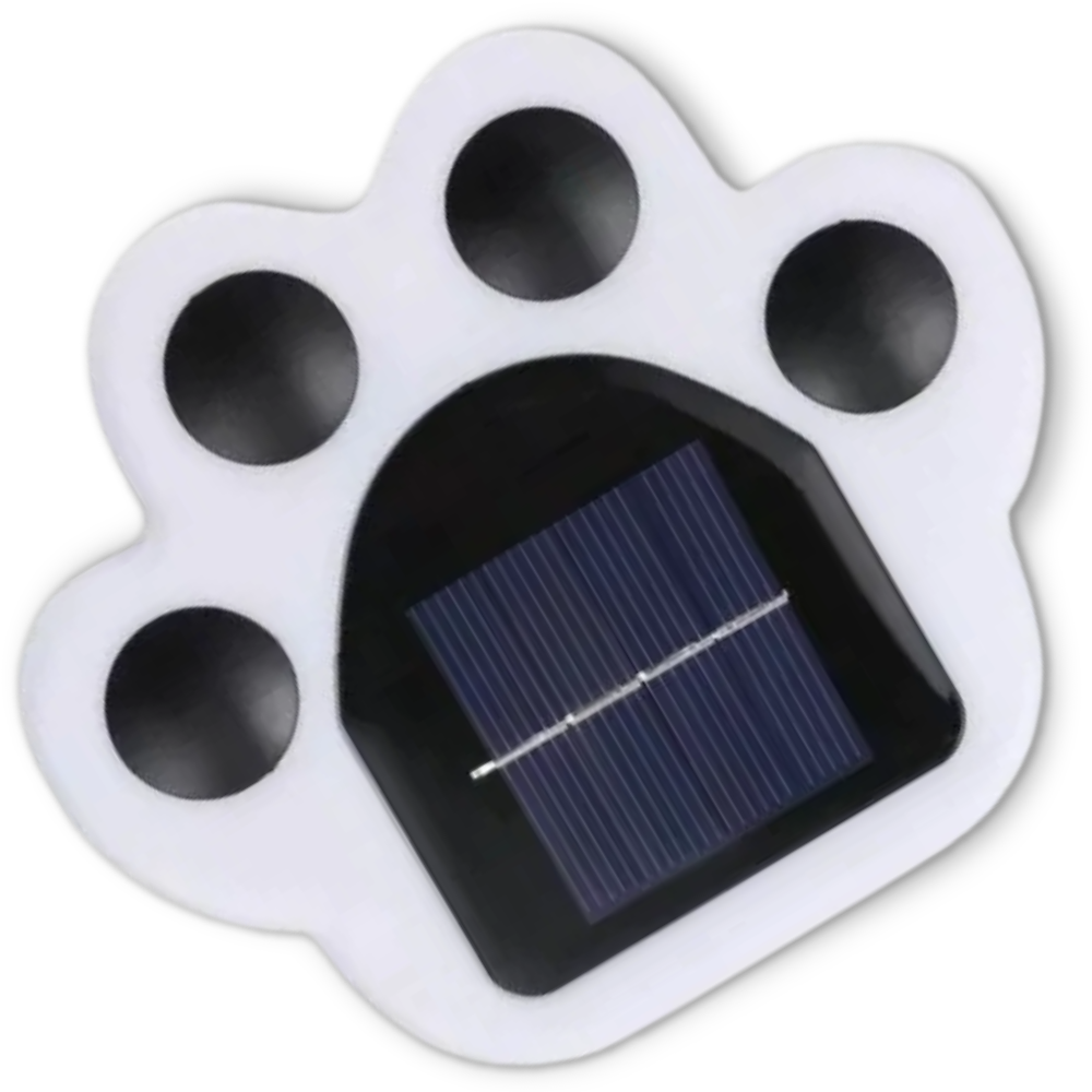 Solar powered footpath light with paw print