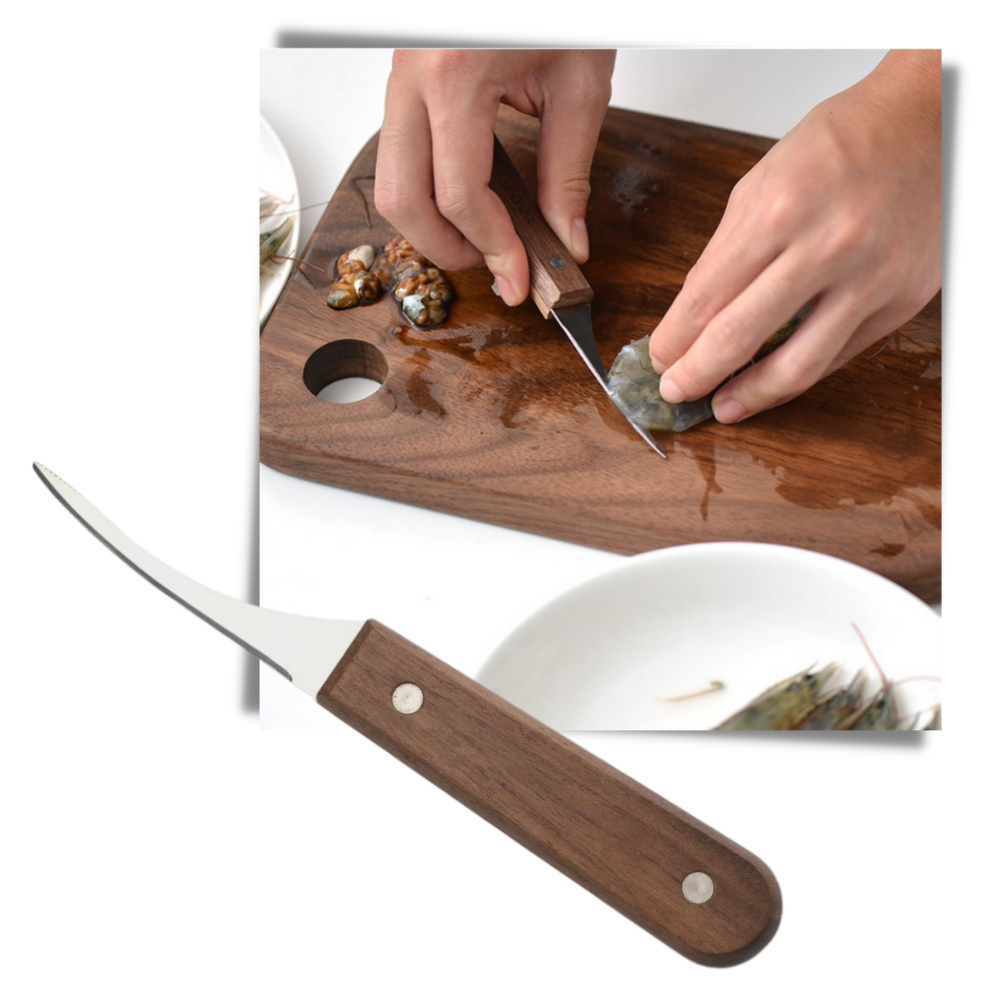 Coltello per sgusciare i gamberi in acciaio inox - Ozerty