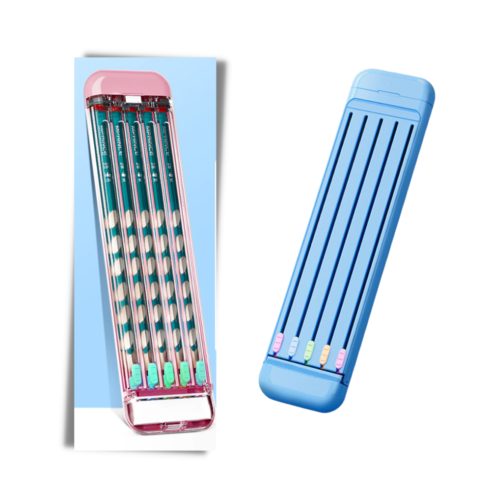 Astuccio rigido con matite e righello - Ozerty