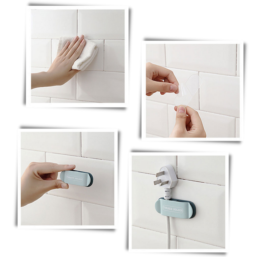 Confezione da 4 clip di fissaggio per cavi adesivi - Ozerty