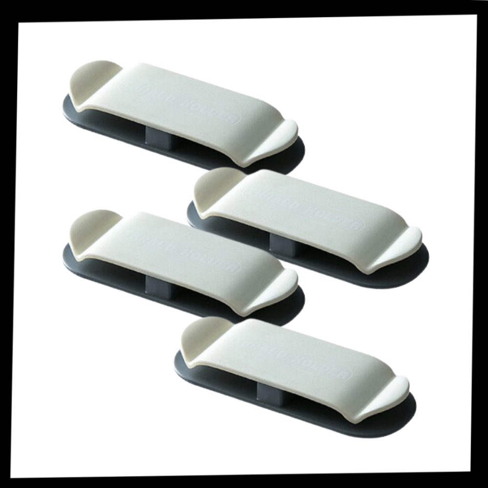 Confezione da 4 clip di fissaggio per cavi adesivi - Ozerty