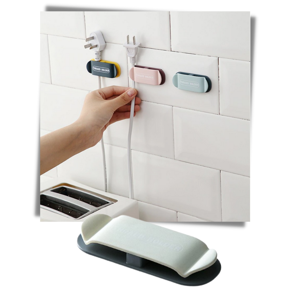 Confezione da 4 clip di fissaggio per cavi adesivi - Ozerty