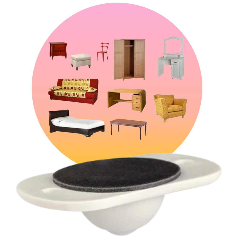 Ruota girevole per mobili adesiva - Ozerty