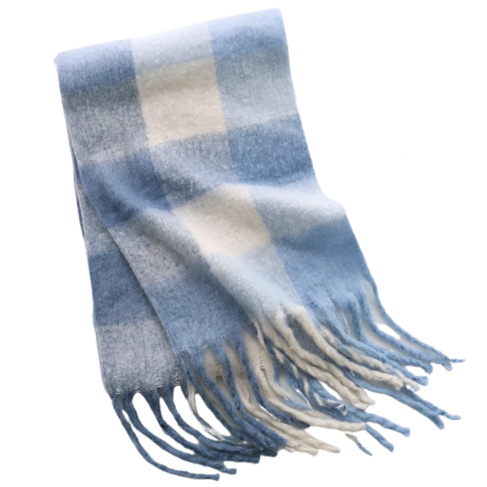 Checked women's winter scarf