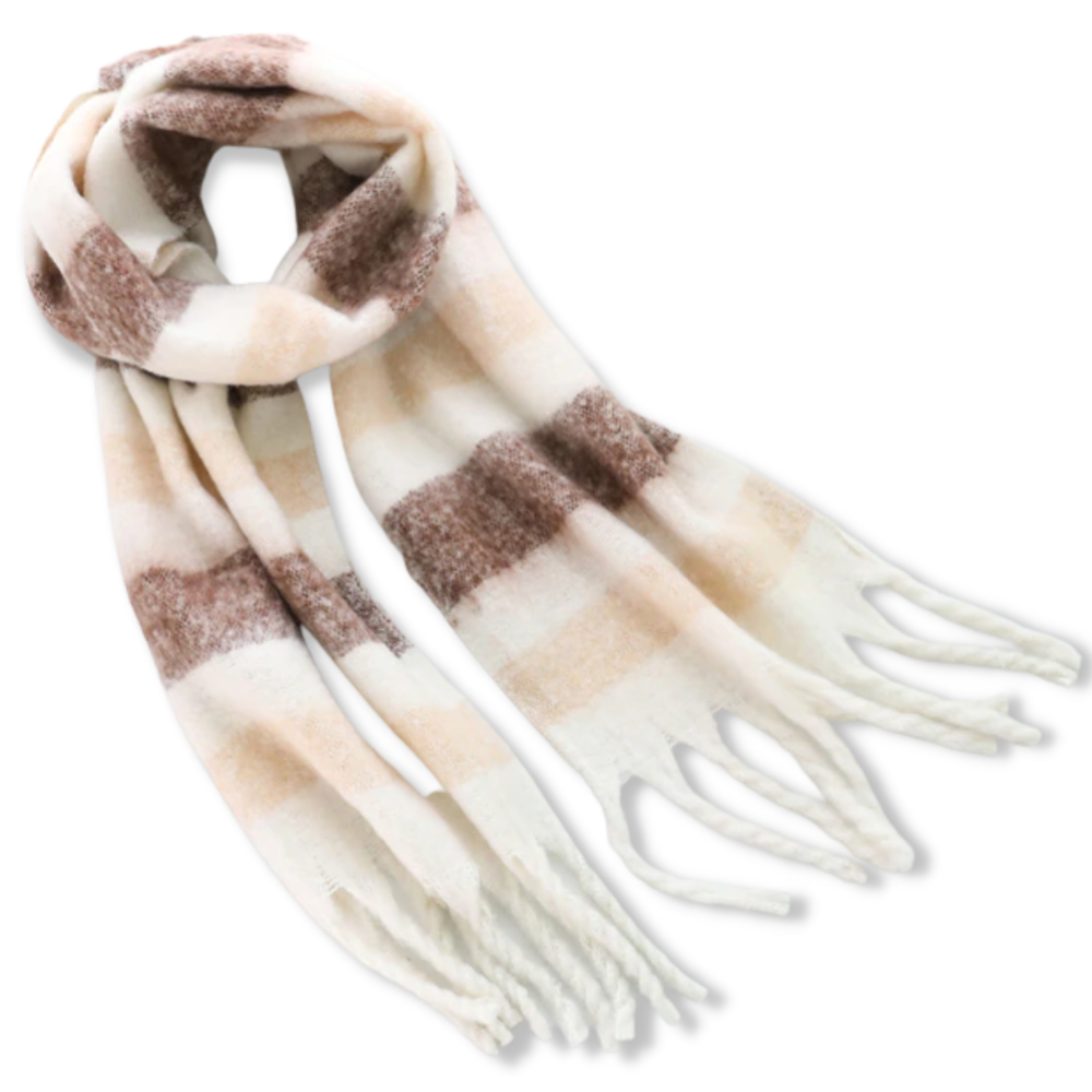 Checked women's winter scarf