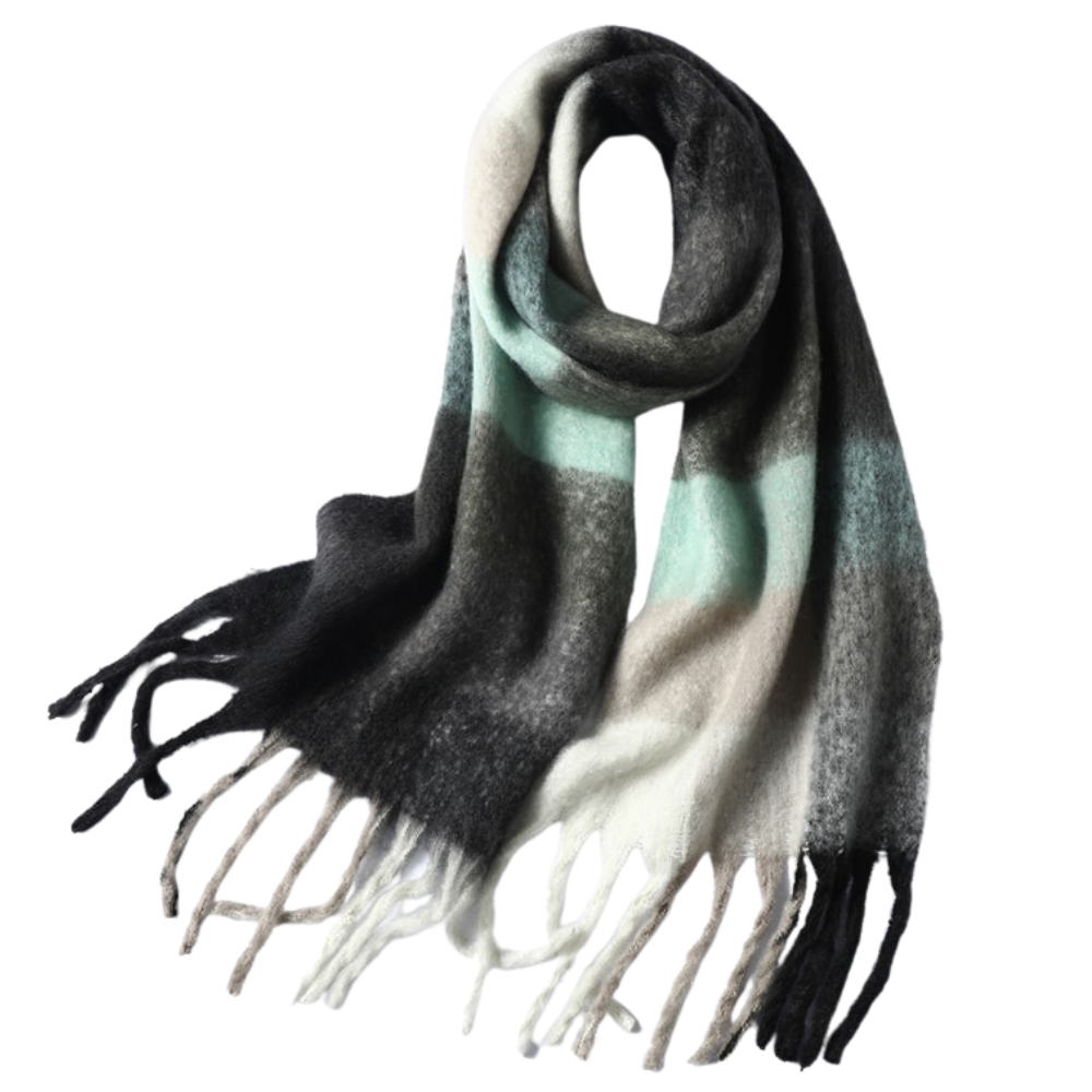 Checked women's winter scarf