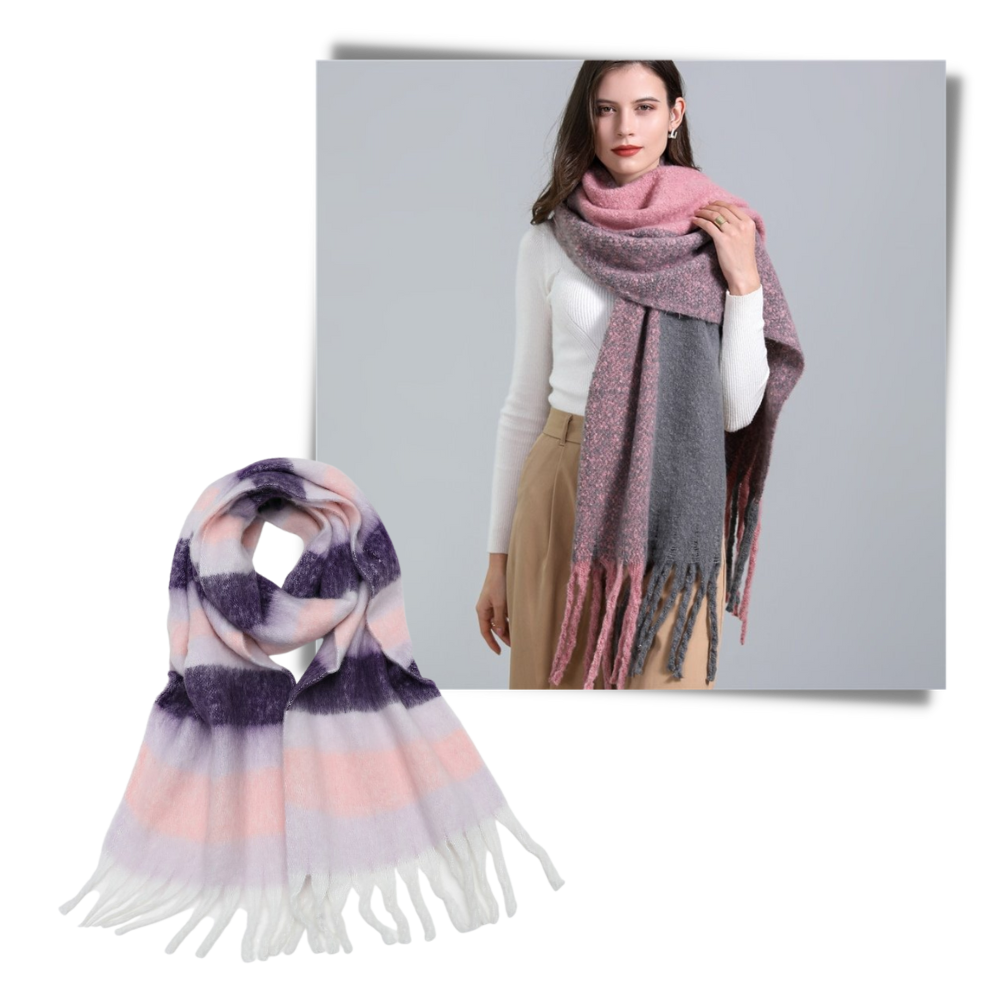 Sciarpa invernale da donna a quadri - Ozerty