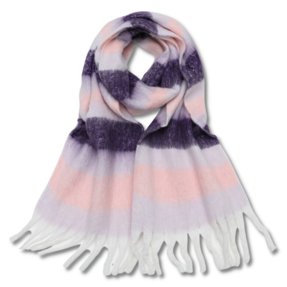 Checked women's winter scarf