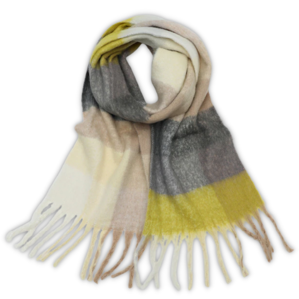 Checked women's winter scarf