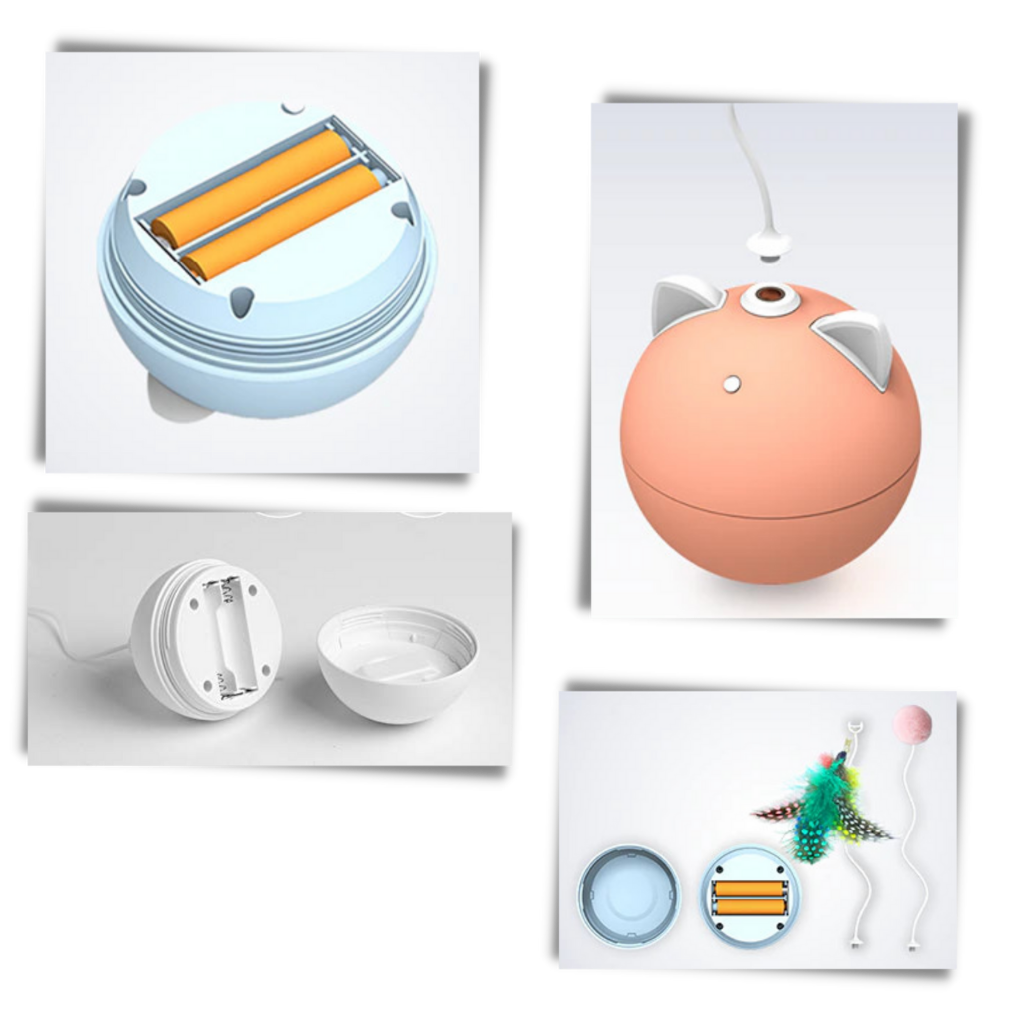 Palla giocattolo per gatti con funzione di rollio automatico - Ozerty