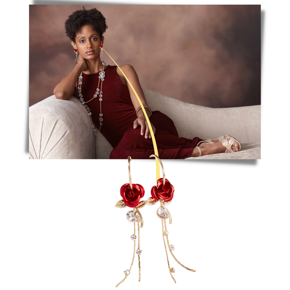 Orecchini con nappe rosa - Ozerty