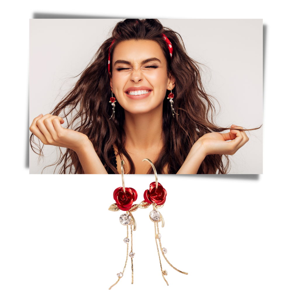 Orecchini con nappe rosa - Ozerty