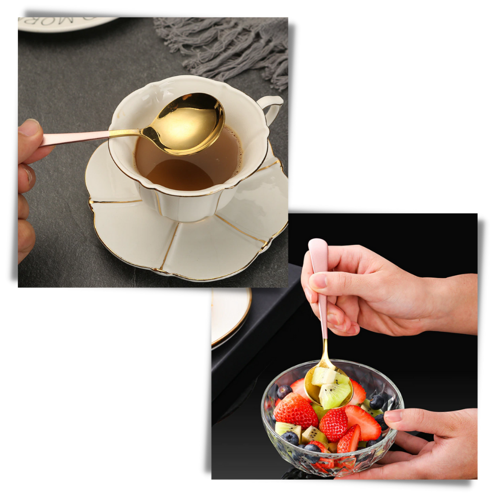 Confezione da 2 cucchiai in acciaio inossidabile - Ozerty