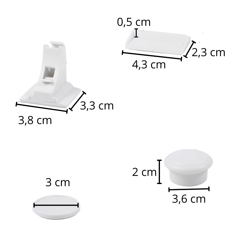 Confezione da 4 serrature magnetiche per armadietti di sicurezza per bambini - Ozerty