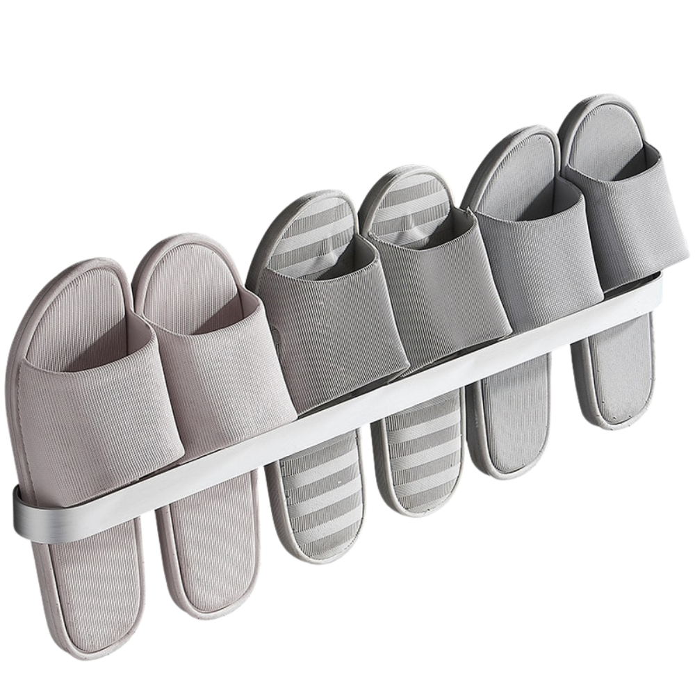Wall-mounted aluminum slipper holder