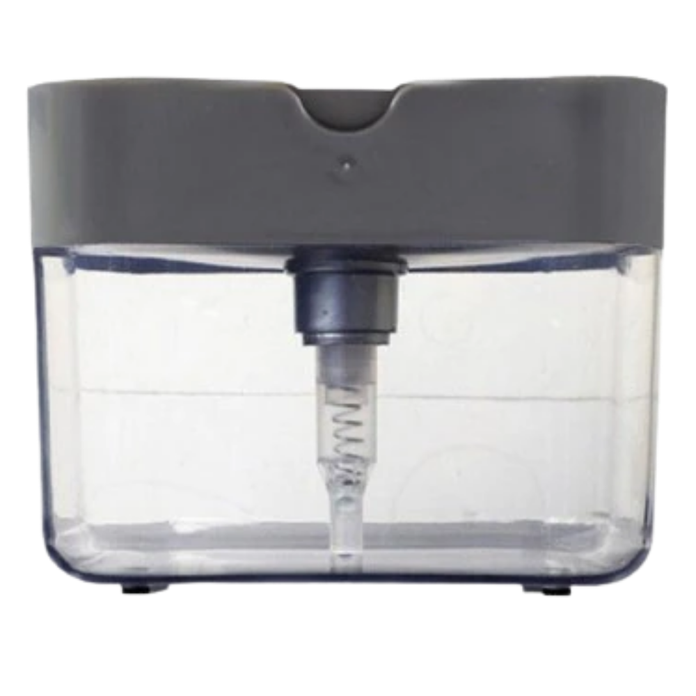 Kitchen detergent dispenser with sponge holder