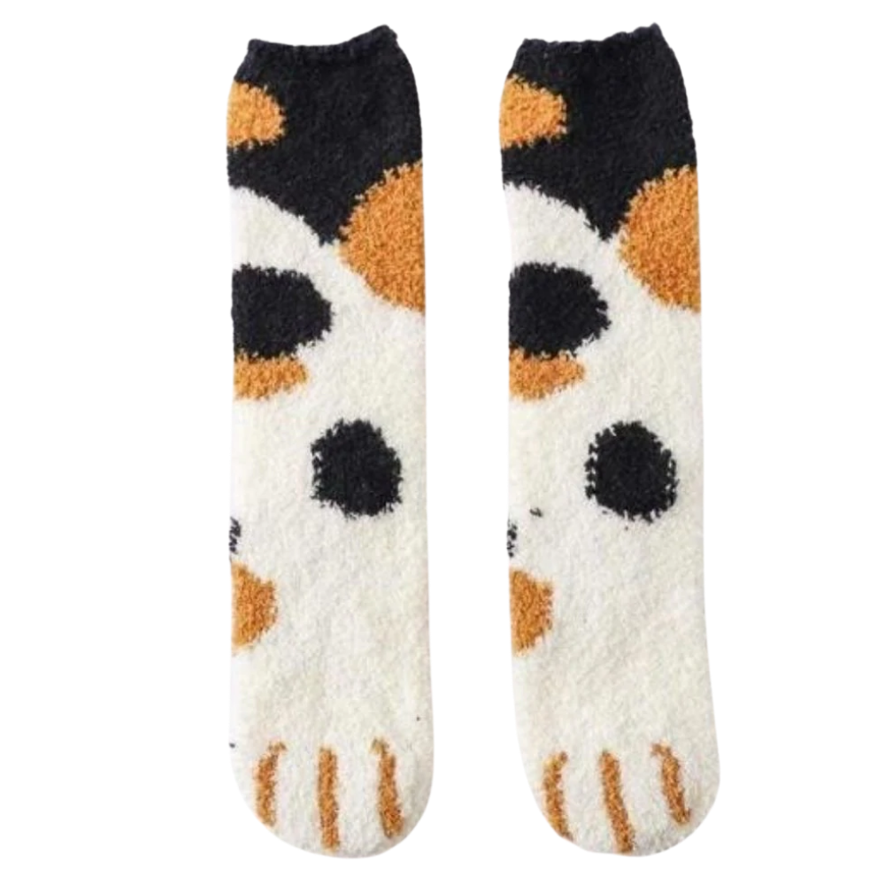 Winter cat paw socks