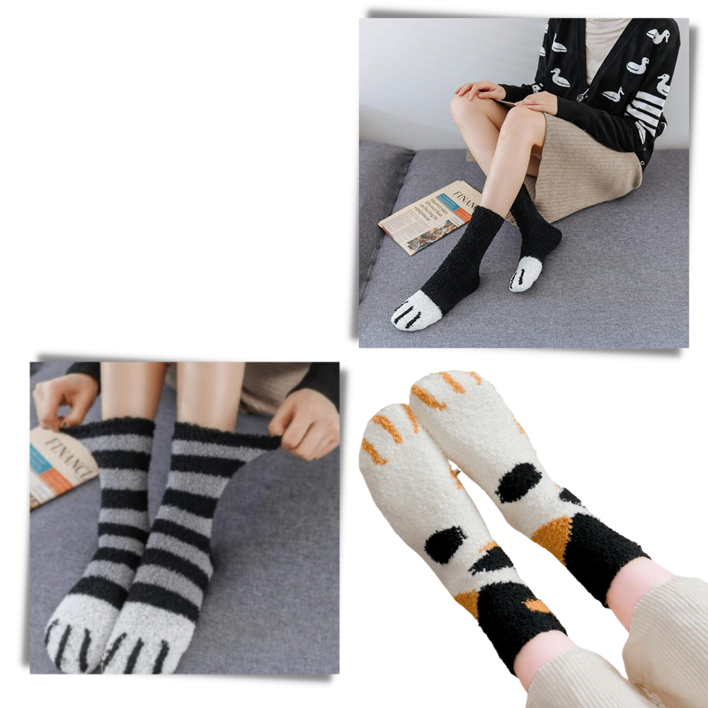 Calze invernali con zampa di gatto - Ozerty