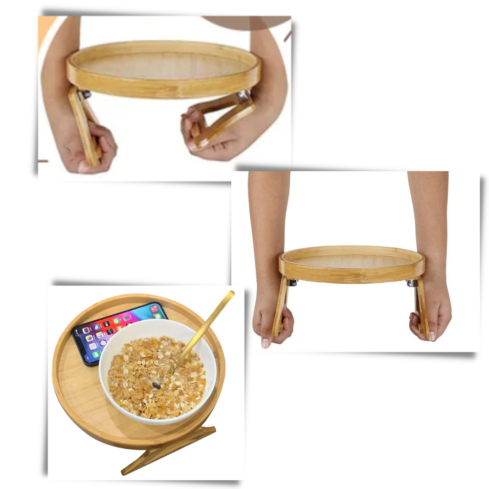 Tavolo pieghevole con braccioli in legno - Ozerty