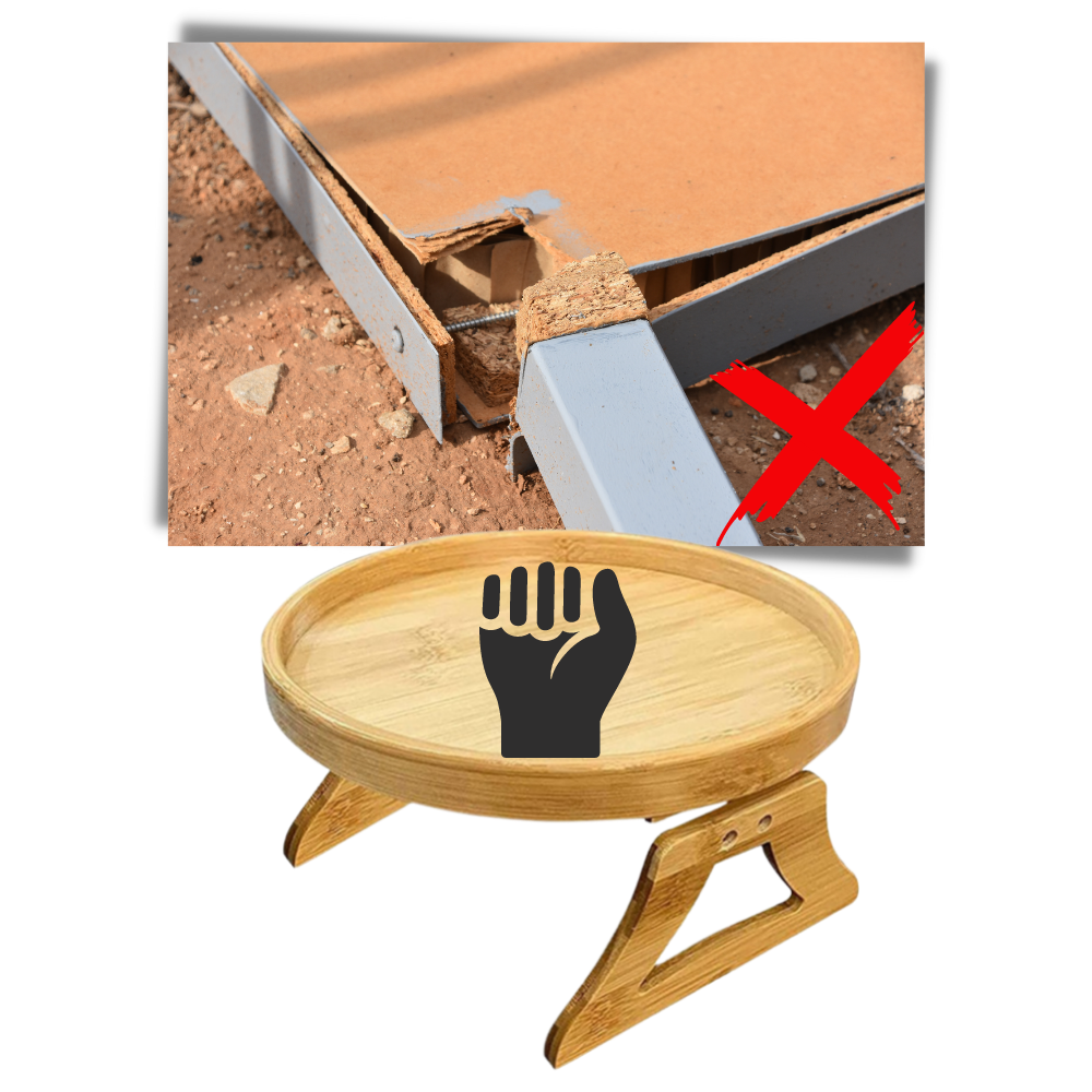 Tavolo pieghevole con braccioli in legno - Ozerty