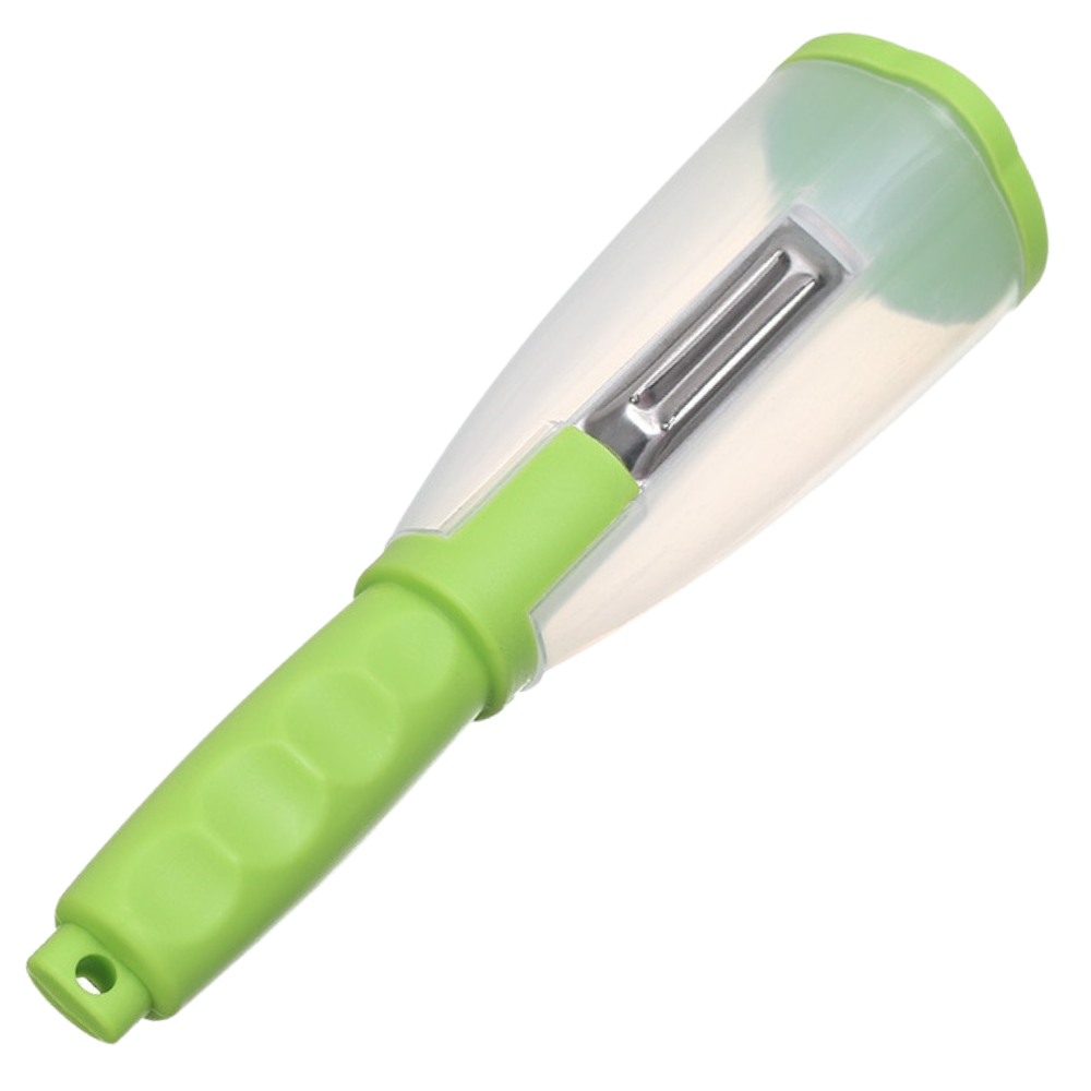 Fruit and vegetable peeler with collector