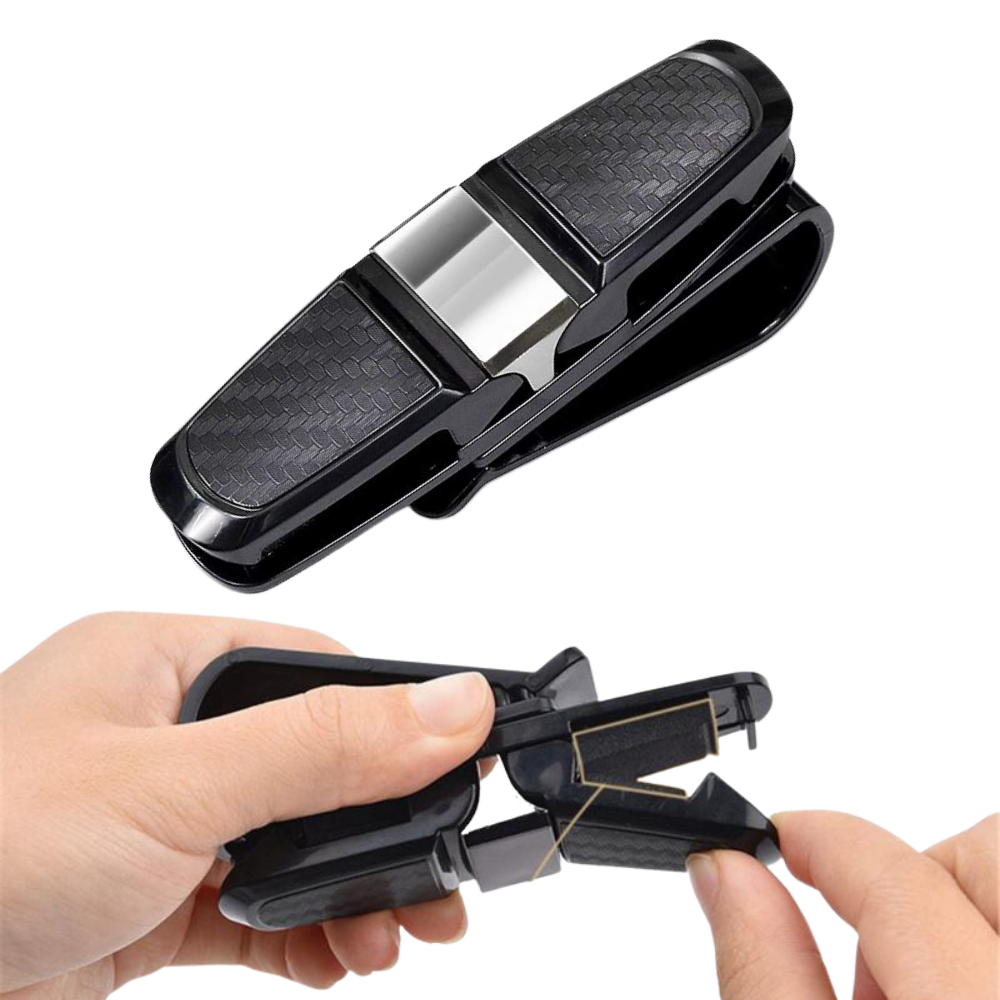 Supporto per occhiali da sole per visiera auto