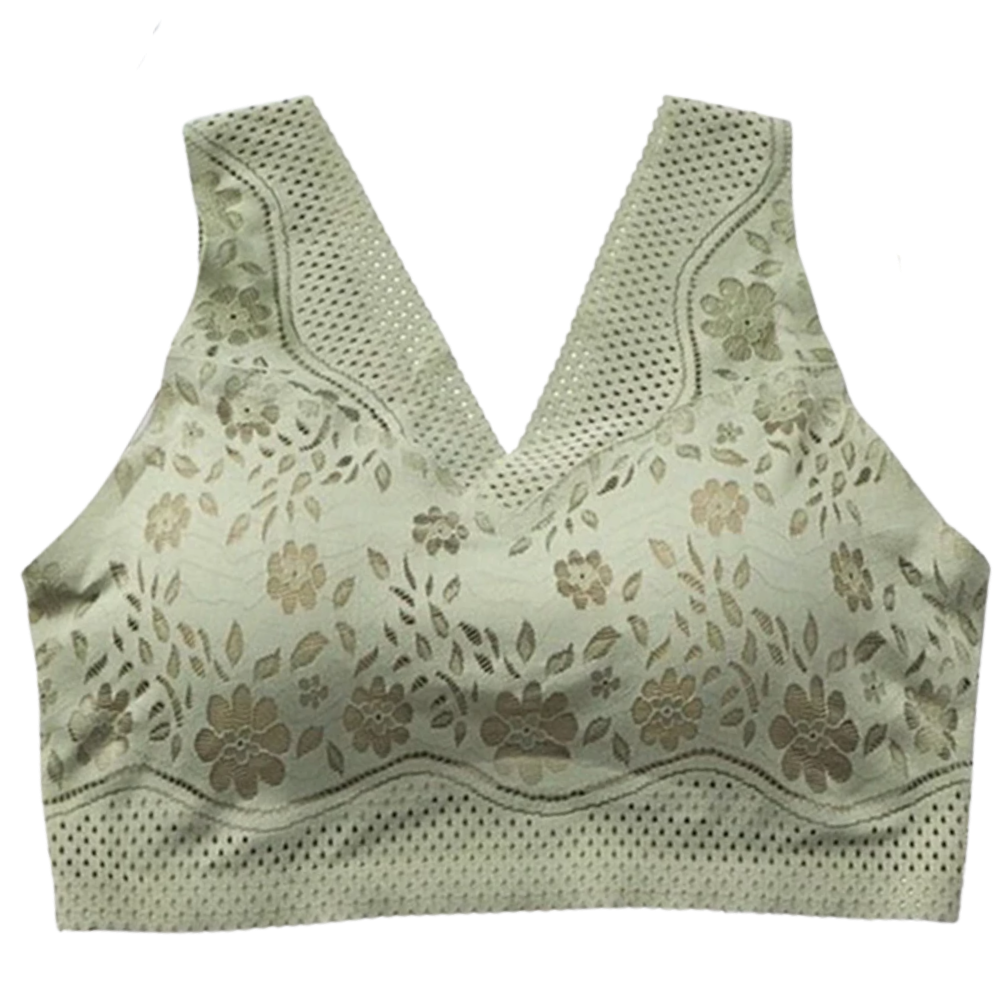 Seamless breathable lace bra