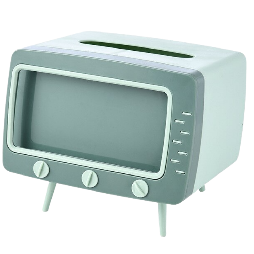 Tissue dispenser with phone holder