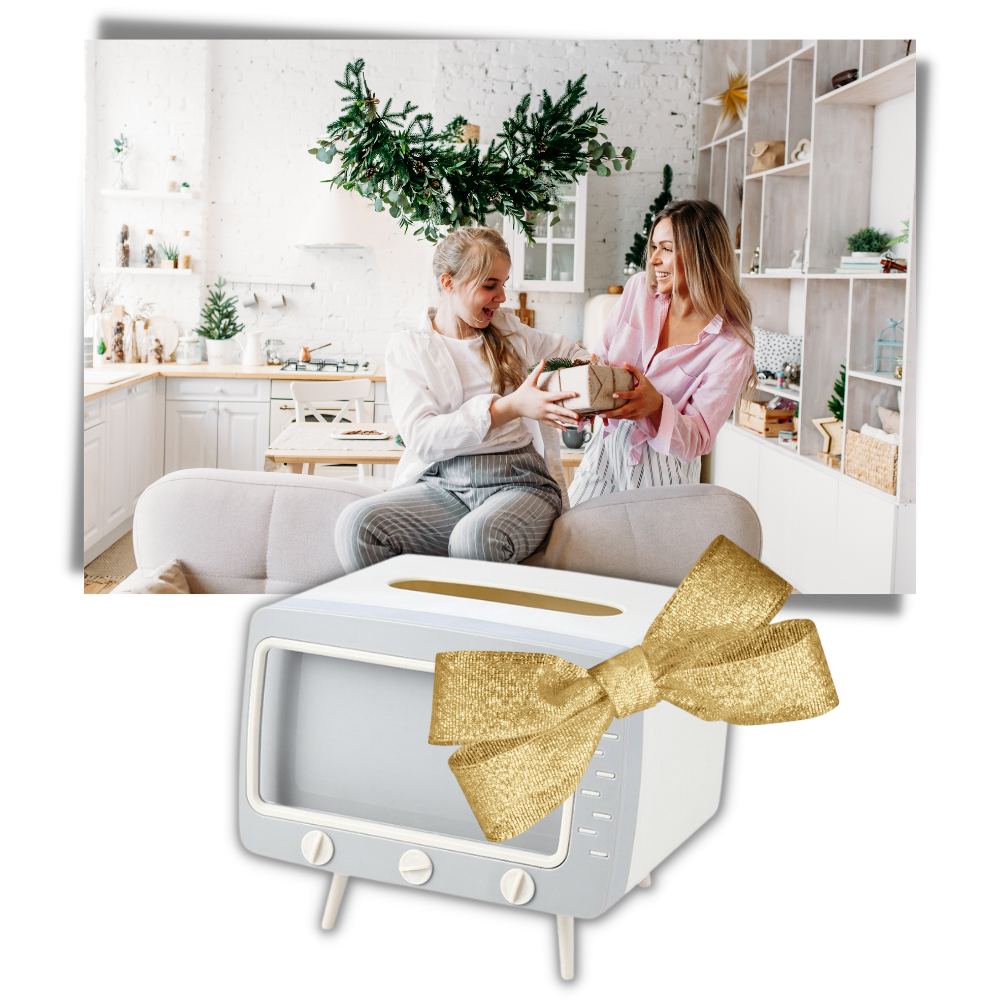 Distributore di fazzoletti con supporto per telefono - Ozerty