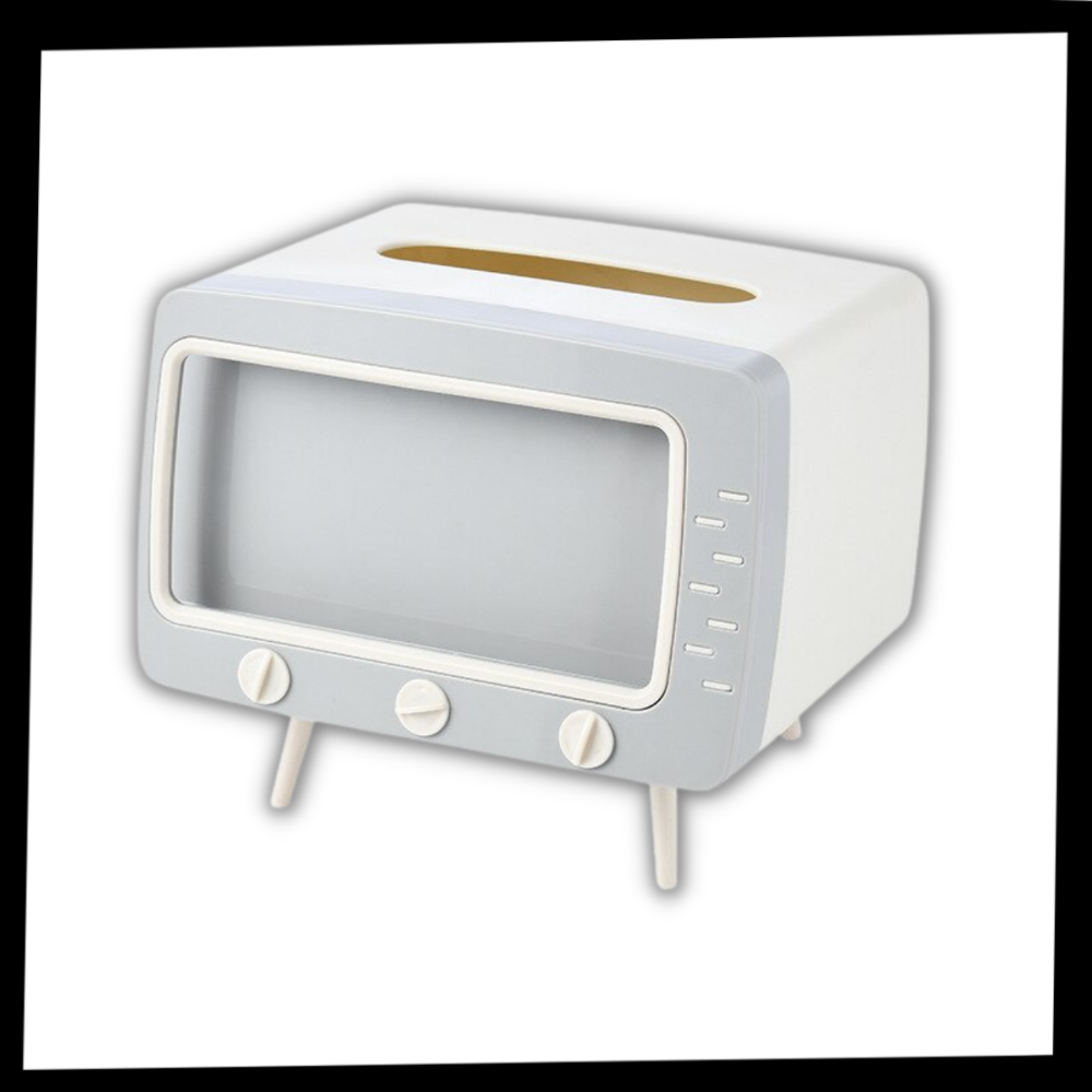 Distributore di fazzoletti con supporto per telefono - Ozerty