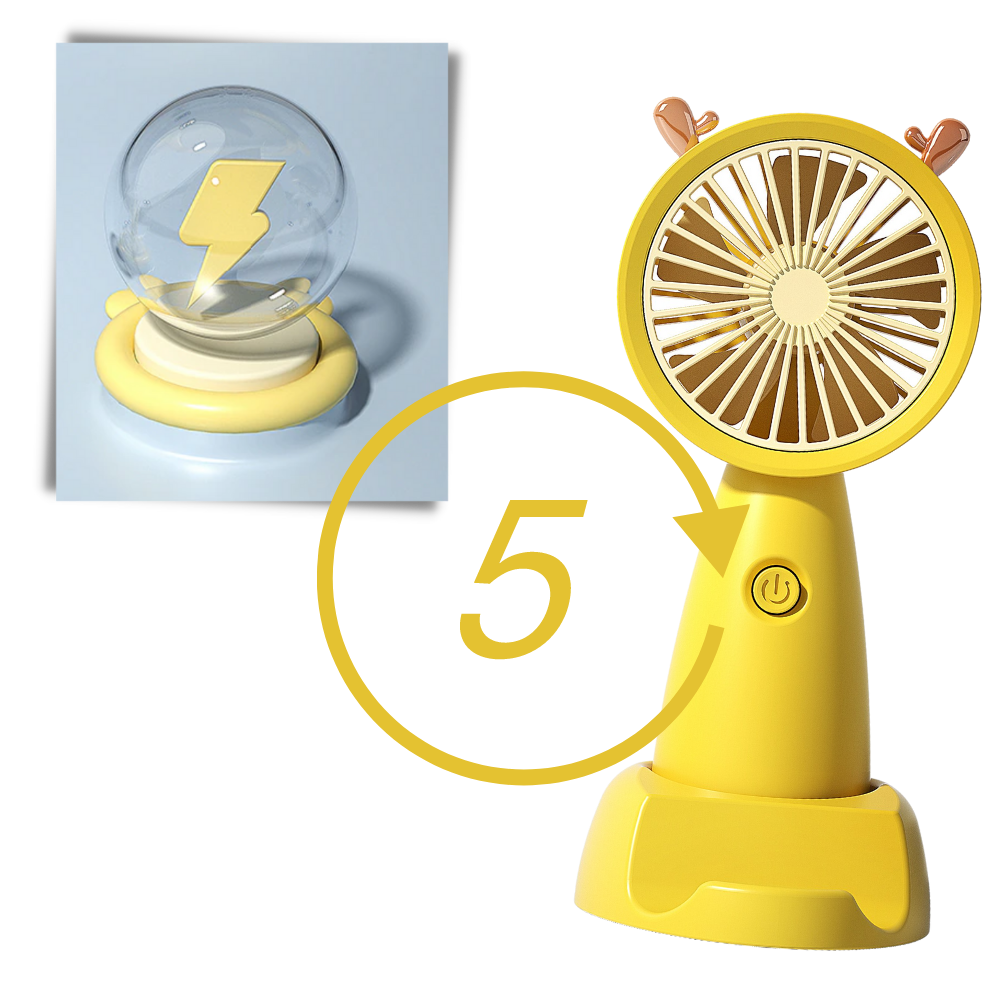 Mini ventilatore USB con supporto per telefono - Ozerty