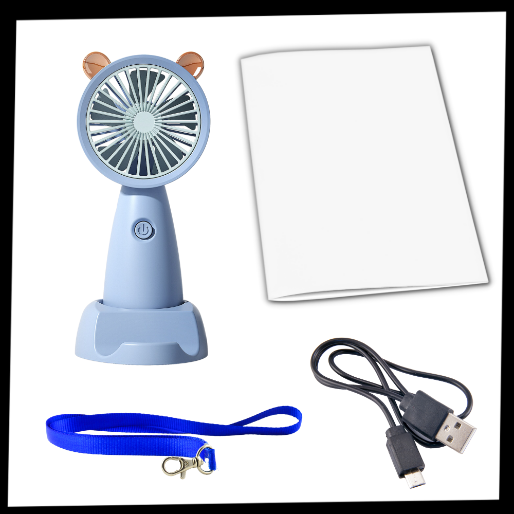 Mini ventilatore USB con supporto per telefono - Ozerty