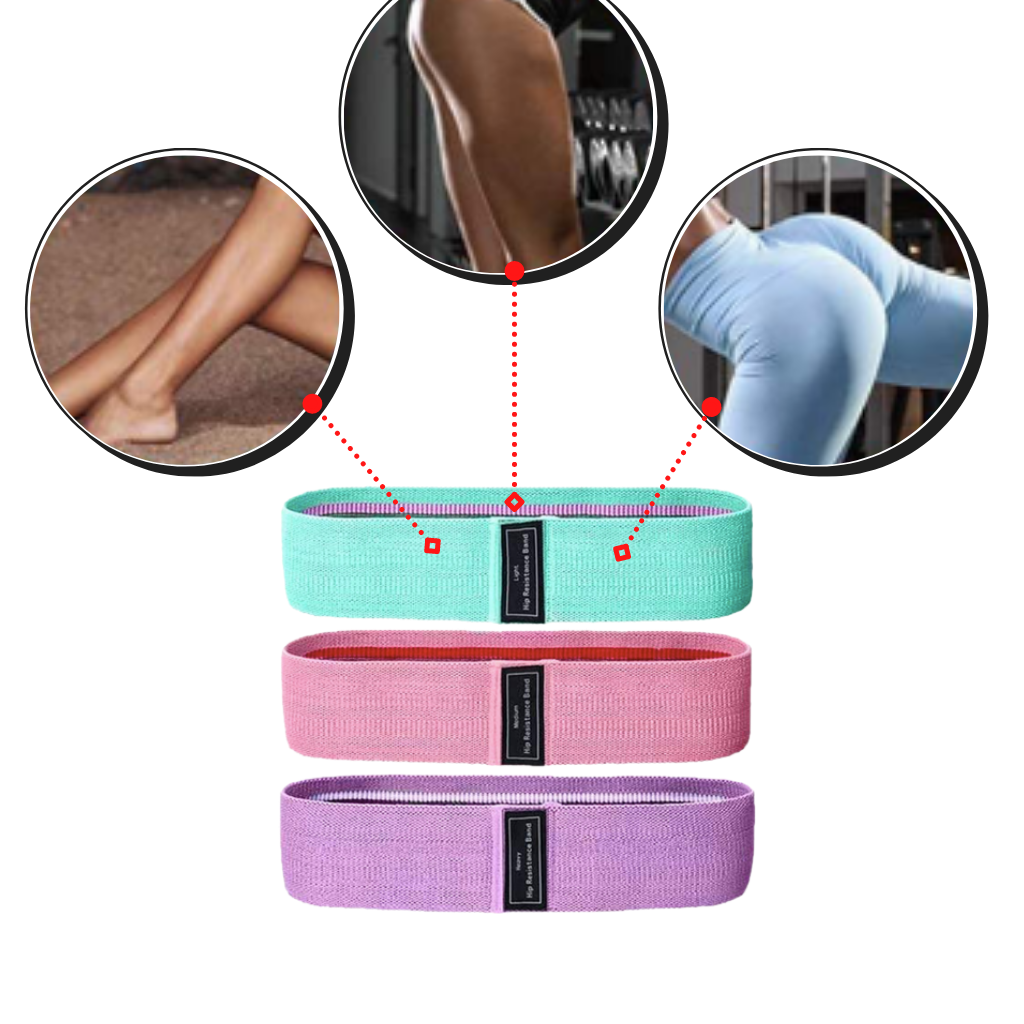 Set di 3 pezzi di bande elastiche di resistenza - Ozerty