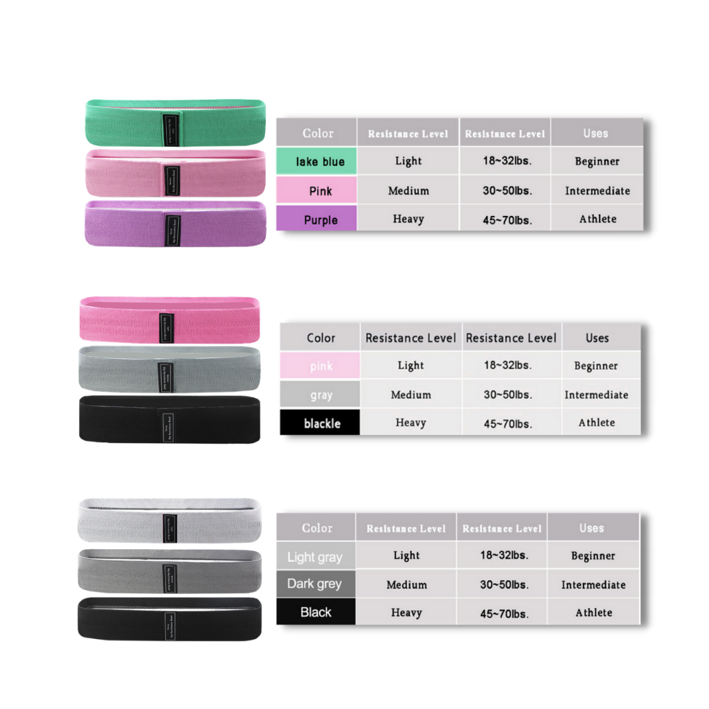 Set di 3 pezzi di bande elastiche di resistenza - Ozerty
