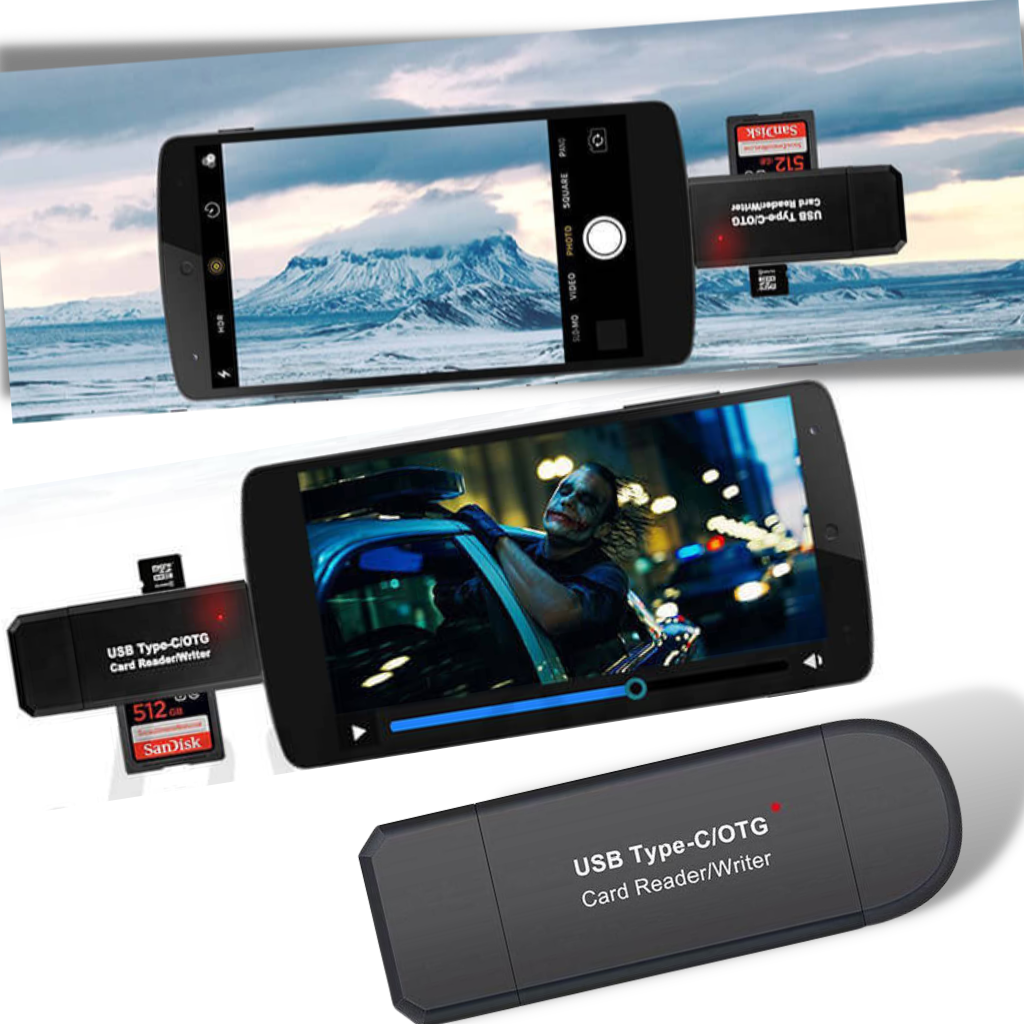 3-in-1 SD memory card reader